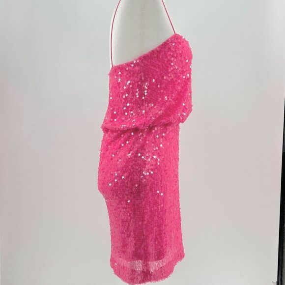 Aidan Mattox Pink Sequin Mini Dress NWT Size 0 - Picture 3 of 8